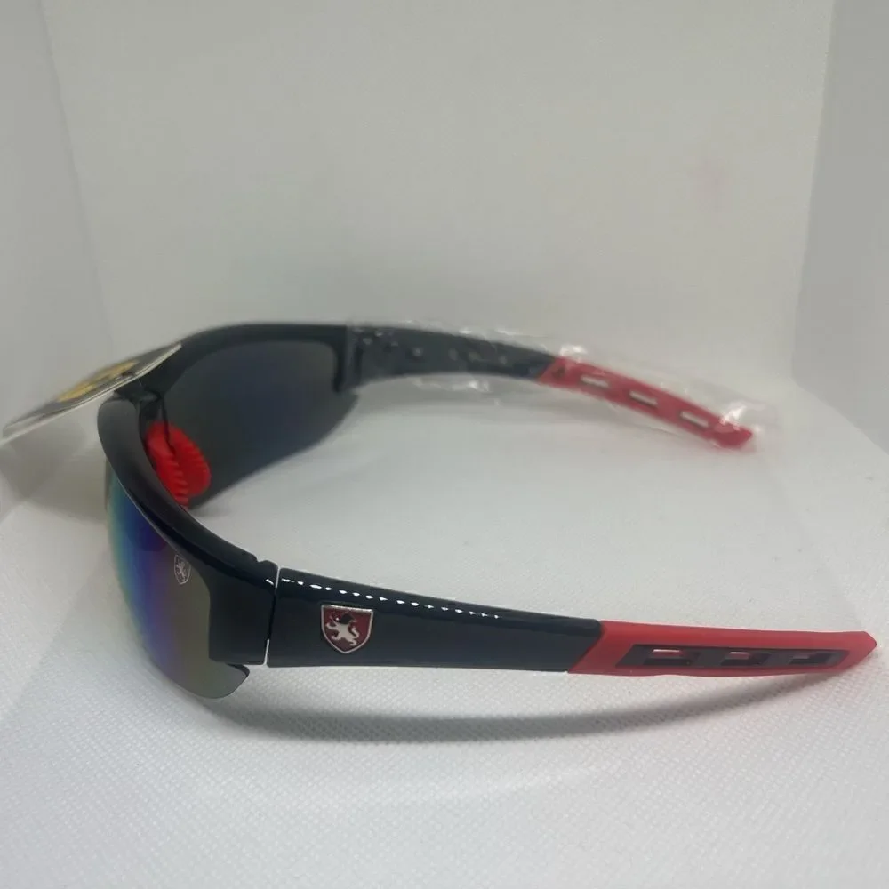 Khan Mirrored Mens Wrap Semi Rimless Sunglasses